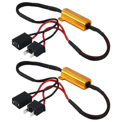 2 ชิ้น H7 รถ Canbus ข้อผิดพลาดตัวถอดรหัสตัวถอดรหัสโหลดตัวต้านทาน LED 50 วัตต์ 8 โอห์มไม่กะพริบตัวถอดรหัสความต้านทานความร้อนกรณีอลูมิเนียมอ่างความร้อนพลังงานสูงเปลือกโลหะต้านทาน, H7