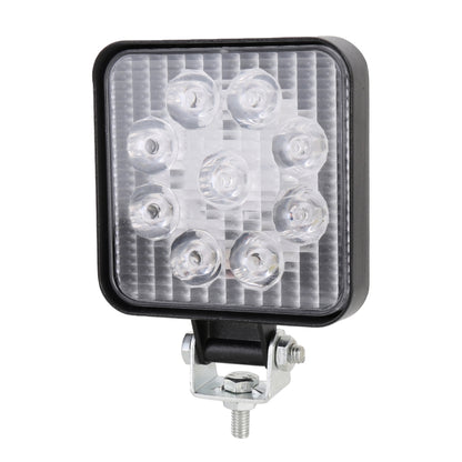 DC 10-30V 27W 2500LM 6000K รถยนต์กันน้ำรถเรือ Marine ไฟทำงานภายนอกไฟฉุกเฉิน 30 องศาปรับ Spot Light LED หลอดไฟรถยนต์พร้อมไฟ LED เวเฟอร์เข้มข้น 9 ดวง, Spot Light+27W