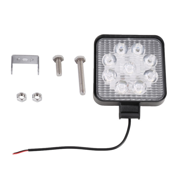DC 10-30V 27W 2500LM 6000K รถยนต์กันน้ำรถเรือ Marine ไฟทำงานภายนอกไฟฉุกเฉิน 30 องศาปรับ Spot Light LED หลอดไฟรถยนต์พร้อมไฟ LED เวเฟอร์เข้มข้น 9 ดวง, Spot Light+27W
