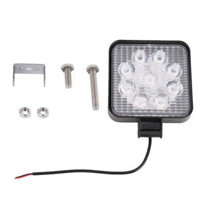 DC 10-30V 27W 2500LM 6000K รถยนต์กันน้ำรถเรือ Marine ไฟทำงานภายนอกไฟฉุกเฉิน 30 องศาปรับ Spot Light LED หลอดไฟรถยนต์พร้อมไฟ LED เวเฟอร์เข้มข้น 9 ดวง, Spot Light+27W