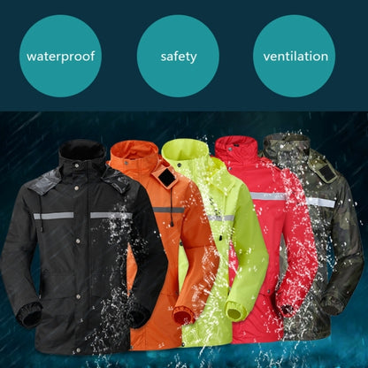 ทนทานสะท้อนแสงรถจักรยานยนต์แยกเสื้อกันฝนกางเกงขี่จักรยานจักรยานไฟฟ้ากันลมกันฝนสวมใส่สำหรับผู้ใหญ่ขนาด: L (สีแดง), Size: L