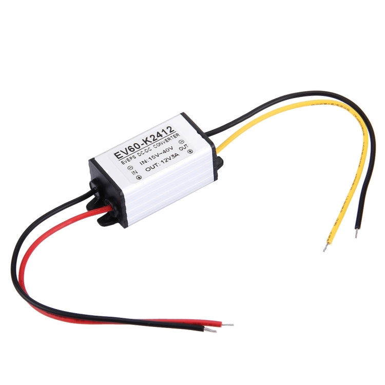 EV60-K2412 DC 15-40V ถึง 12V 5A 36W รถอะแดปเตอร์ DC-DC Converter ขั้นตอนลงโมดูล, Car Power Adapter