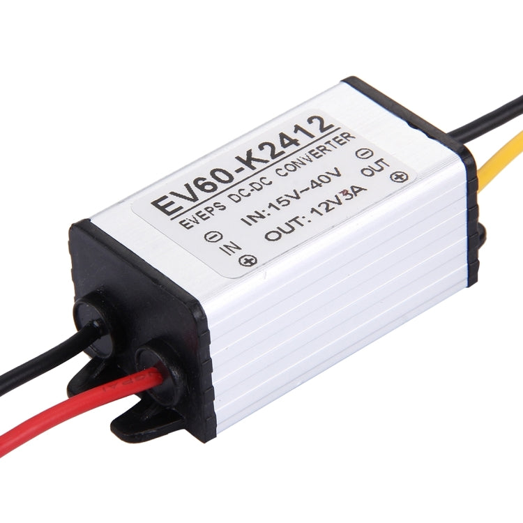 EV60-K2412 DC 15-40V ถึง 12V 5A 36W รถอะแดปเตอร์ DC-DC Converter ขั้นตอนลงโมดูล, Car Power Adapter