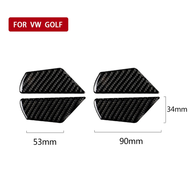 รถคาร์บอนไฟเบอร์ประตูด้านใน Handle นาฬิกาข้อมือแผงสติกเกอร์ตกแต่งสำหรับ Volkswagen Golf 7 2013-2017, Door Inner Handle Wrist