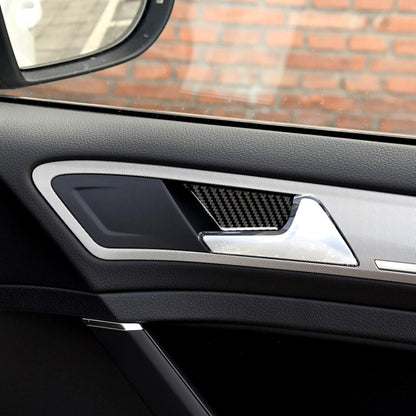 รถคาร์บอนไฟเบอร์ประตูด้านใน Handle นาฬิกาข้อมือแผงสติกเกอร์ตกแต่งสำหรับ Volkswagen Golf 7 2013-2017, Door Inner Handle Wrist