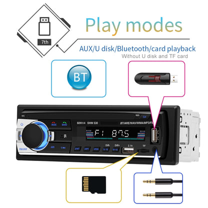 SWM-530 12V Universal Car Dual USB Charger เครื่องรับวิทยุเครื่องเล่น MP3, รองรับ FM และ Bluetooth พร้อมรีโมทคอนโทรล, SWM-530