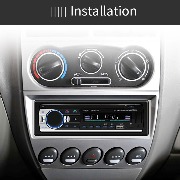 SWM-530 12V Universal Car Dual USB Charger เครื่องรับวิทยุเครื่องเล่น MP3, รองรับ FM และ Bluetooth พร้อมรีโมทคอนโทรล, SWM-530