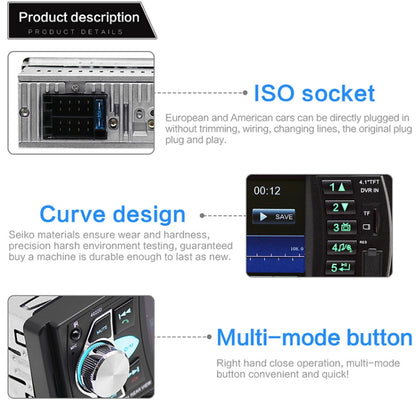 SWM-4022D HD 4.1 นิ้ว 12V เครื่องรับวิทยุในรถยนต์สากลเครื่องเล่น MP5, รองรับ FM และ Bluetooth และการ์ด TF พร้อมรีโมทคอนโทรล, SWM-4022D