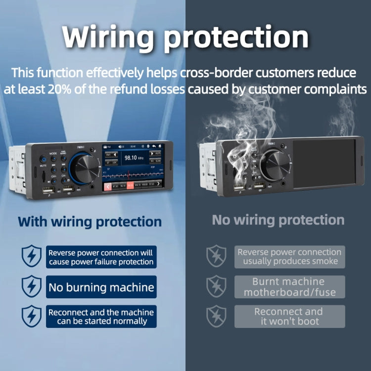 SWM-7805C หน้าจอสัมผัสขนาด 4.1 นิ้วเครื่องรับวิทยุในรถยนต์อเนกประสงค์เครื่องเล่น MP5 รองรับ FM และ Bluetooth และการ์ด TF พร้อมรีโมทคอนโทรล, SWM-7805C