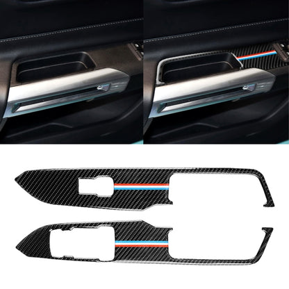 2 ชิ้นรถ USA สีคาร์บอนไฟเบอร์หน้าต่างแผงสติกเกอร์ตกแต่งสำหรับ Ford Mustang 2015-2017, ไดรฟ์ซ้าย, Window Lift Panel