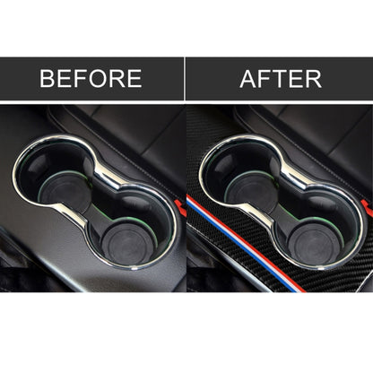 รถ USA สีคาร์บอนไฟเบอร์เกียร์ซ้ายตำแหน่งแผงสติกเกอร์ตกแต่งสำหรับ Ford Mustang 2015-2017, Left Drive Gear Position