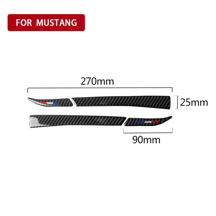 4 PCS รถ USA สีคาร์บอนไฟเบอร์กระจกมองหลังสติกเกอร์ตกแต่งสำหรับ Ford Mustang 2015-2017, Rearview Mirror