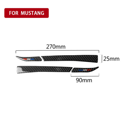4 PCS รถ USA สีคาร์บอนไฟเบอร์กระจกมองหลังสติกเกอร์ตกแต่งสำหรับ Ford Mustang 2015-2017, Rearview Mirror