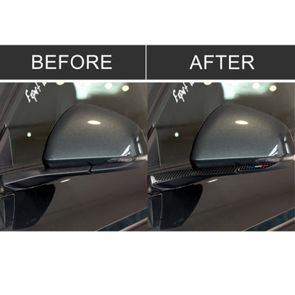 4 PCS รถ USA สีคาร์บอนไฟเบอร์กระจกมองหลังสติกเกอร์ตกแต่งสำหรับ Ford Mustang 2015-2017, Rearview Mirror