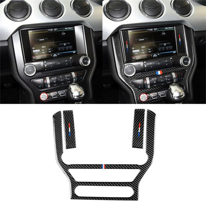 รถ USA สีคาร์บอนไฟเบอร์แผงควบคุมกลางสติกเกอร์ตกแต่งสำหรับ Ford Mustang 2015-2017, Central Control Panel