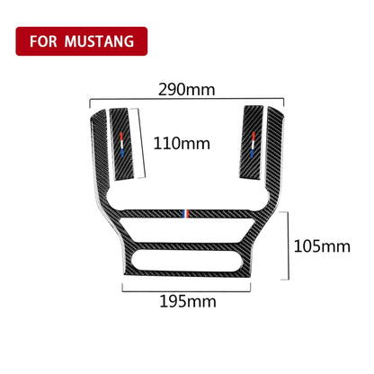รถ USA สีคาร์บอนไฟเบอร์แผงควบคุมกลางสติกเกอร์ตกแต่งสำหรับ Ford Mustang 2015-2017, Central Control Panel