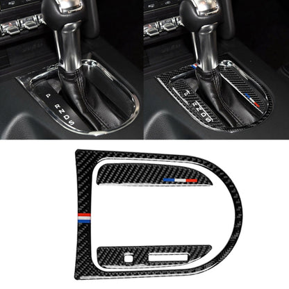 3 PCS รถ USA สีคาร์บอนไฟเบอร์ชุดคันเกียร์แผงกรอบสติกเกอร์ตกแต่งสำหรับ Ford Mustang 2015-2017, ไดรฟ์ซ้าย, Gearshift Panel Frame