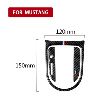3 PCS รถ USA สีคาร์บอนไฟเบอร์ชุดคันเกียร์แผงกรอบสติกเกอร์ตกแต่งสำหรับ Ford Mustang 2015-2017, ไดรฟ์ซ้าย, Gearshift Panel Frame