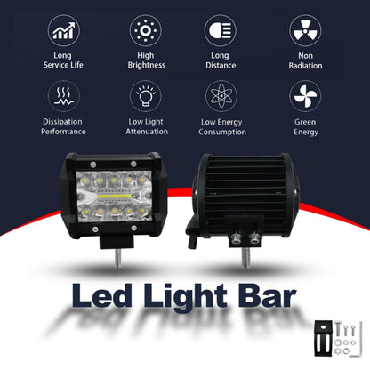 4 นิ้ว 15W 1500LM LED Strip โคมไฟทำงาน Refit Off-road ไฟรถยนต์หลังคา Strip Light, 4 inch 60W