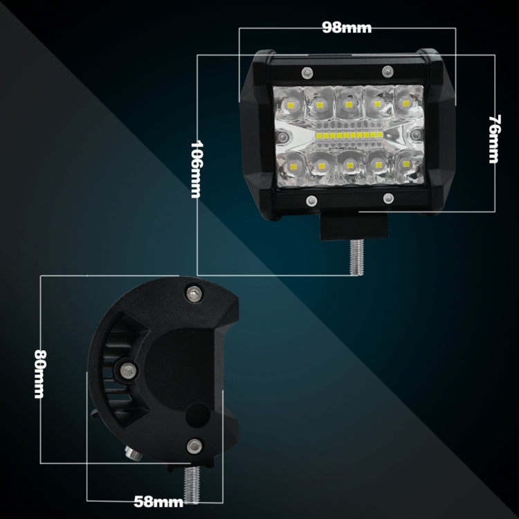 4 นิ้ว 15W 1500LM LED Strip โคมไฟทำงาน Refit Off-road ไฟรถยนต์หลังคา Strip Light, 4 inch 60W