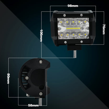 4 นิ้ว 15W 1500LM LED Strip โคมไฟทำงาน Refit Off-road ไฟรถยนต์หลังคา Strip Light, 4 inch 60W