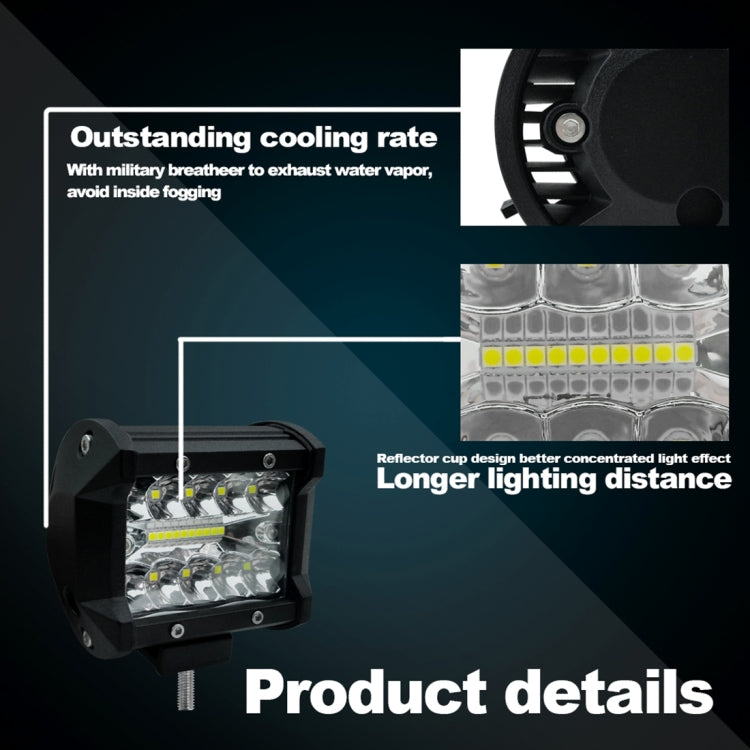 4 นิ้ว 15W 1500LM LED Strip โคมไฟทำงาน Refit Off-road ไฟรถยนต์หลังคา Strip Light, 4 inch 60W