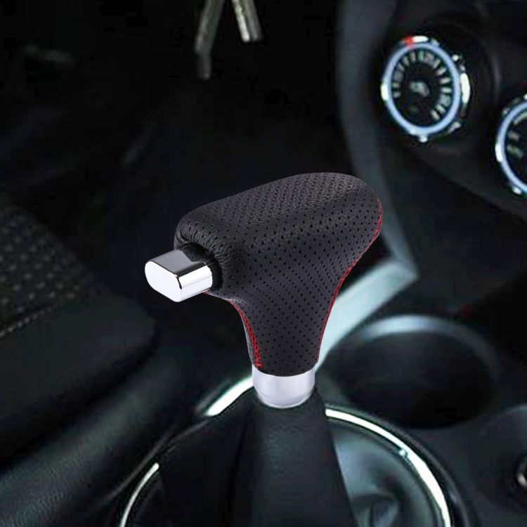 รถยนต์อเนกประสงค์รถหนังสีดำ Shifter Cover Manual เกียร์อัตโนมัติ Shift Knob, Black Leather Shifter Cover