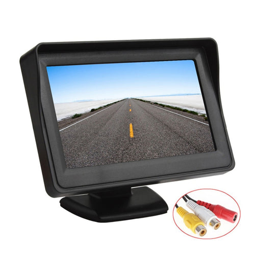 PZ-703 จอภาพมองหลังรถยนต์ TFT LCD ขนาด 4.3 นิ้วพร้อมขาตั้งและที่บังแดด, PZ-703