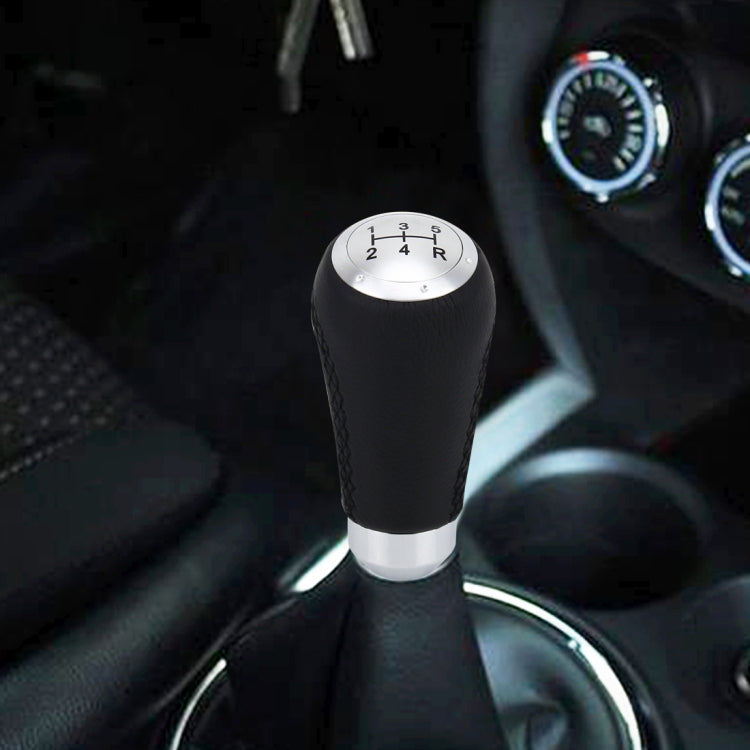 Universal รถดัดแปลง Shifter หนังสีดำ LEVER Manual 5 เกียร์เปลี่ยนเกียร์ KNOB, 5-Speed Gear Shift Knob