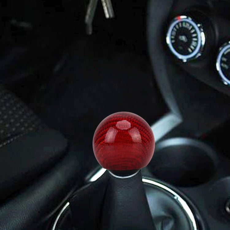 Universal รถ Shifter Cover Manual อัตโนมัติคาร์บอนไฟเบอร์ Ball Gear Shift Knob, Ball Gear Shift Knob, Black, Silver