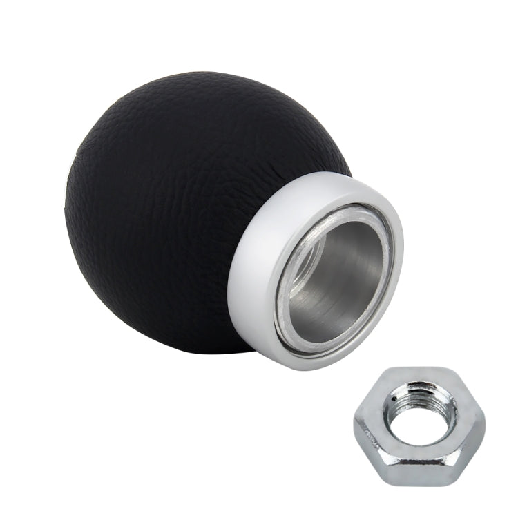 Universal รถ Ball Shape เกียร์ Shifter Lever คู่มืออัตโนมัติหนังสีดำ Shift Knob Adapter, No Gear Ssign