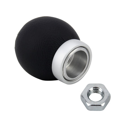 Universal รถ Ball Shape เกียร์ Shifter Lever คู่มืออัตโนมัติหนังสีดำ Shift Knob Adapter, No Gear Ssign