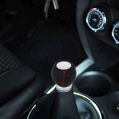 Universal รถ Ball Shape เกียร์ Shifter Lever คู่มืออัตโนมัติหนังสีดำ Shift Knob Adapter, No Gear Ssign