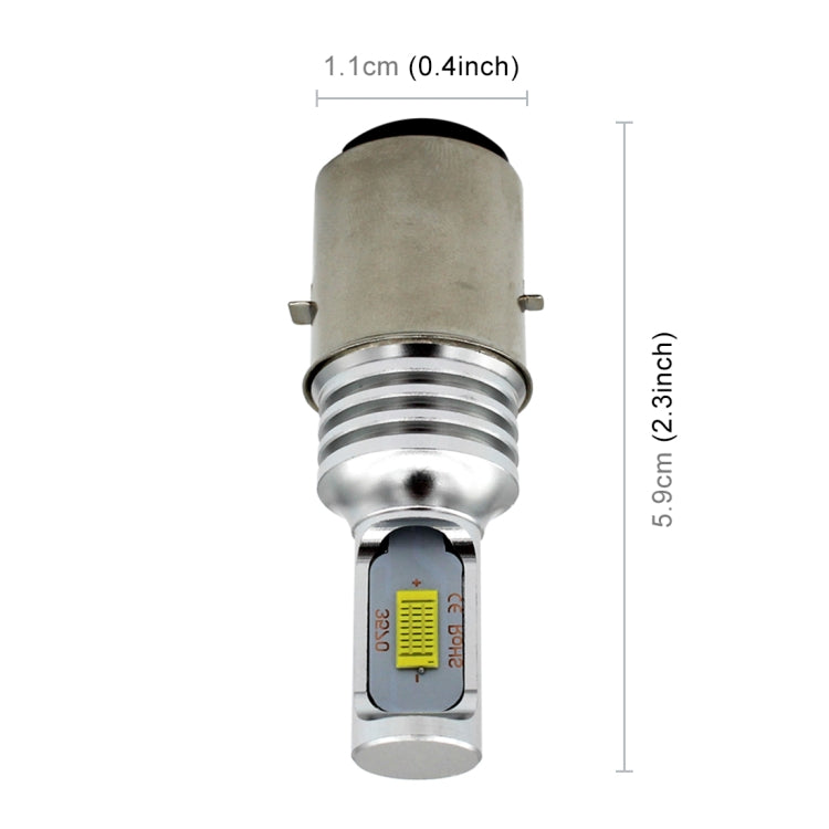 H6/BA20D 1000LM 72W 6000K แสงสีขาว 2-LED 3570 หลอดไฟหน้ารถจักรยานยนต์ DC 12-24V, H6/BA20D