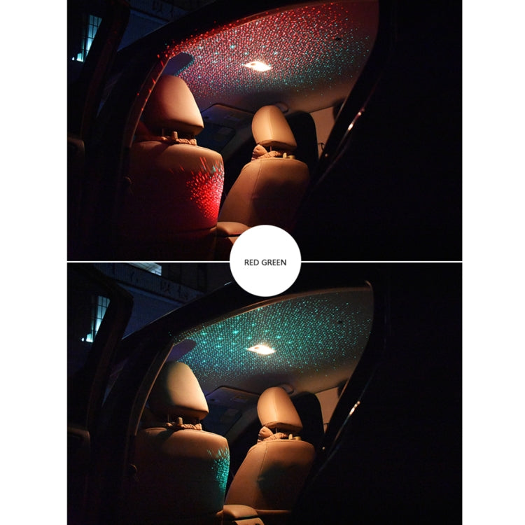 ตกแต่งเพดานหลังคารถ 5V สีแดงสีเขียว LED Star Night Lights โปรเจคเตอร์บรรยากาศ Galaxy โคมไฟ, Red Green, Red Blue