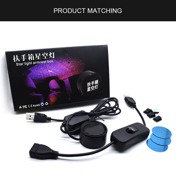 ตกแต่งเพดานหลังคารถ 5V สีแดงสีเขียว LED Star Night Lights โปรเจคเตอร์บรรยากาศ Galaxy โคมไฟ, Red Green, Red Blue