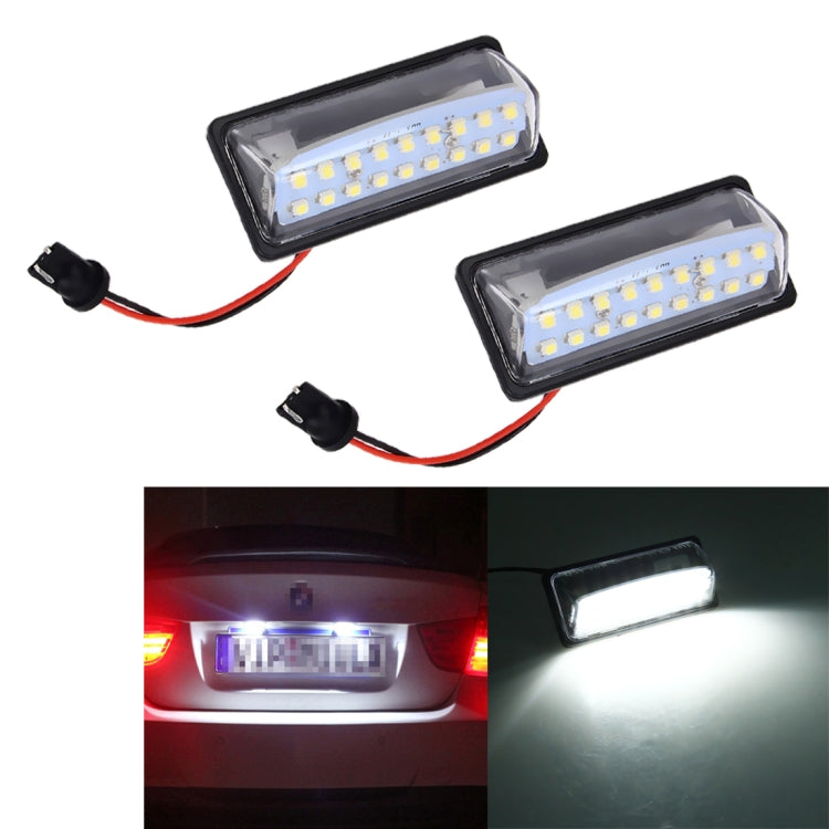 2 ชิ้นไฟป้ายทะเบียน LED 18-SMD หลอดไฟโคมไฟสำหรับนิสสัน / Teana 03 / Tada 03-08 / Sylphy 2008 / ซันนี่ 2001-2006,2W 120LM, 6000K, DC12V (แสงสีขาว), for Nissan