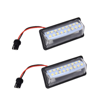 2 ชิ้นไฟป้ายทะเบียน LED 18-SMD หลอดไฟโคมไฟสำหรับนิสสัน / Teana 03 / Tada 03-08 / Sylphy 2008 / ซันนี่ 2001-2006,2W 120LM, 6000K, DC12V (แสงสีขาว), for Nissan