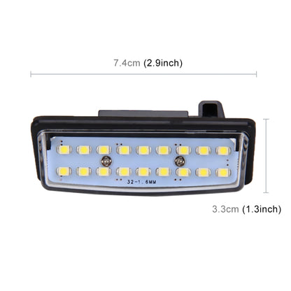 2 ชิ้นไฟป้ายทะเบียน LED 18-SMD หลอดไฟโคมไฟสำหรับนิสสัน / Teana 03 / Tada 03-08 / Sylphy 2008 / ซันนี่ 2001-2006,2W 120LM, 6000K, DC12V (แสงสีขาว), for Nissan