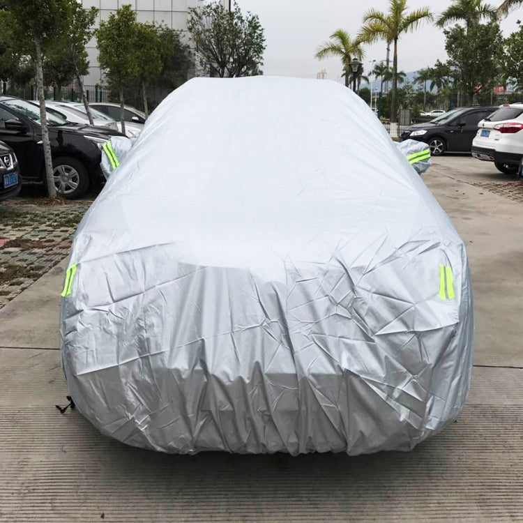 ผ้าคลุมรถ SUV กันแดดป้องกันฝุ่น PVC พร้อมแถบเตือนเหมาะกับรถยนต์ที่มีความยาวสูงสุด 5.1 ม. (199 นิ้ว), 199inch (XL)
