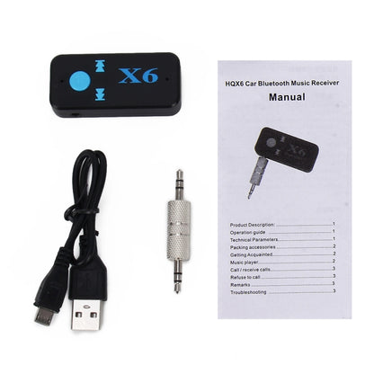 HQX6 รถบลูทูธ V4.1 เครื่องเล่นเพลงอะแดปเตอร์รับสัญญาณไร้สายแฮนด์ฟรีและ TF Card และ USB Charge, HQX6