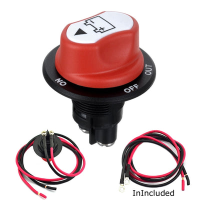 Jtron เปิด/ปิดสวิตช์แบตเตอรี่รถยนต์สวิตช์แบตเตอรี่รถยนต์ MAX DC 50V 50A ต่อ 75A INT ใช้สำหรับรถยนต์/รถออฟโรด/รถบรรทุก, DC 50V 50A