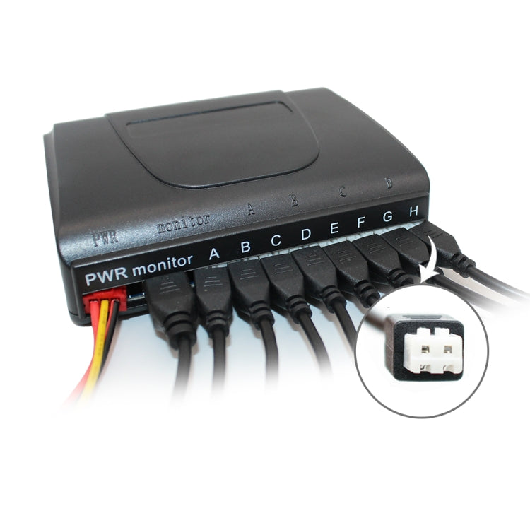 PZ-300-8 ที่จอดรถย้อนกลับ Buzzer LED Monitor ที่จอดรถ ALARM Assistance ระบบ 4*7 M เซ็นเซอร์ด้านหน้าและ 4*2.5 M เซ็นเซอร์ด้านหลัง, with 4 Front Sensors and 4 Rear Sensors