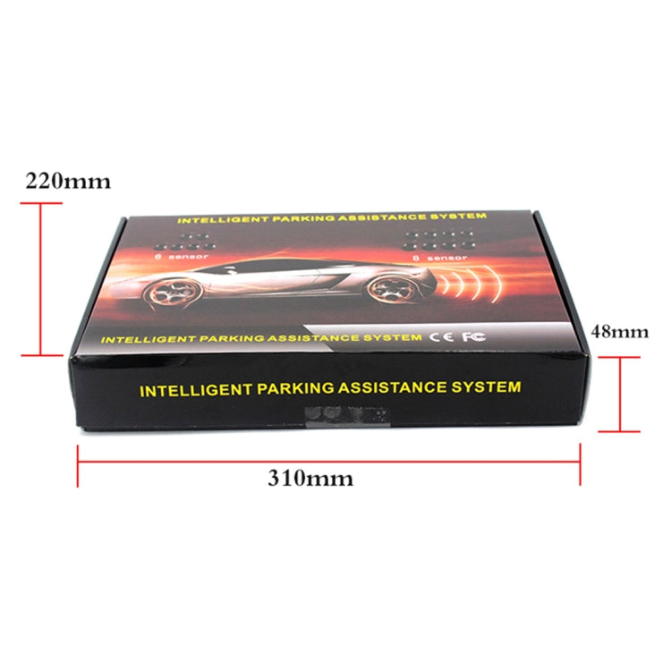 PZ-300-8 ที่จอดรถย้อนกลับ Buzzer LED Monitor ที่จอดรถ ALARM Assistance ระบบ 4*7 M เซ็นเซอร์ด้านหน้าและ 4*2.5 M เซ็นเซอร์ด้านหลัง, with 4 Front Sensors and 4 Rear Sensors