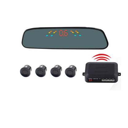 PZ-306-W ที่จอดรถย้อนกลับ Buzzer หน้าจอ LCD ขนาด 4.3 นิ้วเซ็นเซอร์ถอยหลังที่จอดรถที่จอดรถไร้สายอัตโนมัติระบบช่วยเหลือด้วยสัญญาณเตือนภัยไร้สายพร้อมเรดาร์ด้านหลัง 4 อัน, With 4 Rear Radar