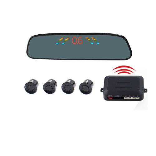 PZ-306-W ที่จอดรถย้อนกลับ Buzzer หน้าจอ LCD ขนาด 4.3 นิ้วเซ็นเซอร์ถอยหลังที่จอดรถที่จอดรถไร้สายอัตโนมัติระบบช่วยเหลือด้วยสัญญาณเตือนภัยไร้สายพร้อมเรดาร์ด้านหลัง 4 อัน, With 4 Rear Radar