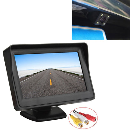 PZ601-C TFT LCD 2 อินพุตวิดีโอ 4.3 นิ้วที่จอดรถ 2 in 1 648*488 พิกเซลด้านหลังกล้องกระจกเลนส์ 6 M สายวิดีโอ RCA, PZ601-C