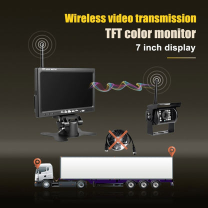 PZ607-W ไร้สายรถบรรทุกรถบรรทุกกล้องสำรองและอินฟราเรด Night Vision กล้องด้านหลัง 7 นิ้ว HD Monitor สำหรับรถพ่วง RV, PZ607-W