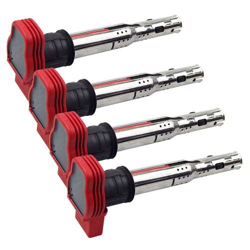 4 ชิ้นเปลี่ยนคอยล์จุดระเบิดรถยนต์ประเภท 06E905115A/B/C/E/F ขดลวดเหมาะสำหรับเครื่องยนต์ 4 สูบสำหรับ Audi A6L 2.4 ปีหลังจากปี 2005 การจัดส่งหมายเลขสุ่ม, 06E905115A