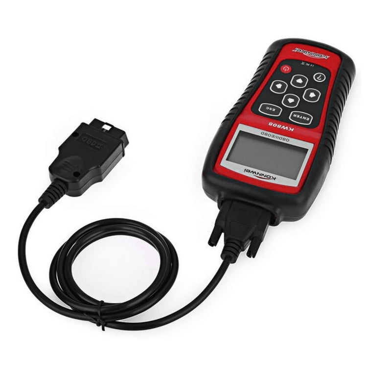 KONNWEI KW808 EOBD/OBDII รถ Auto Diagnostic Scan เครื่องมือเครื่องอ่านรหัสเครื่องสแกนเนอร์ Auto Scan อะแดปเตอร์เครื่องมือสแกน (สามารถตรวจจับ 12 V รถเบนซิน), KW808